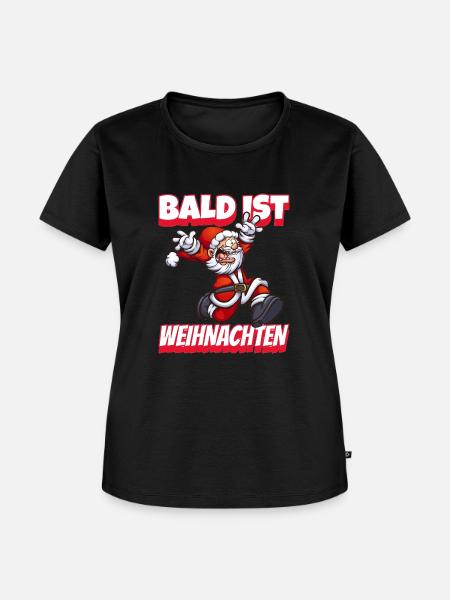 Bald ist Weihnachten - Frauen Premium Bio T-Shirt - Schwarz