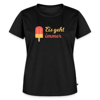Eis geht immer - Frauen Premium Bio T-Shirt - Schwarz - Vorne - Selfina (174cm)