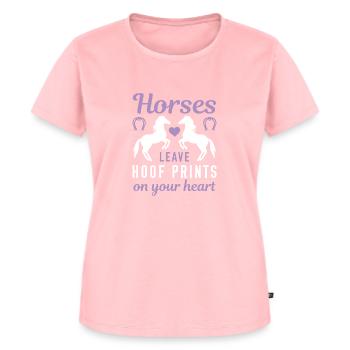 Les chevaux laissent des empreintes de sabots sur votre cœur - T-shirt Premium bio Femme - rose - Devant - AI Model Female 172 dark (172cm)