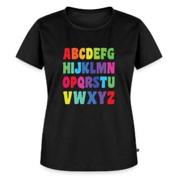 ABC VOLLSTÄNDIG - Frauen Premium Bio T-Shirt - Schwarz - Vorne - Selfina (174cm)
