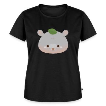 Zwergnilpferd Emotionale Unterstützung Blatt - Frauen Premium Bio T-Shirt - Schwarz - Vorne - Selfina (174cm)