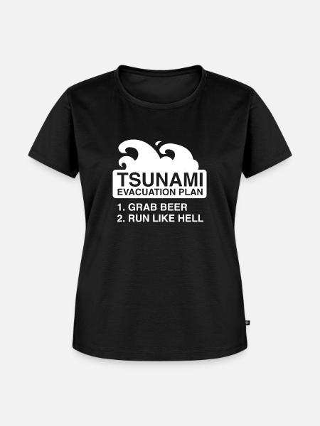 Tsunami-Evakuierungsplan - Frauen Premium Bio T-Shirt - Schwarz