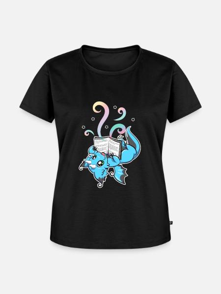 Buch Fantasy Dragon - Frauen Premium Bio T-Shirt - Schwarz