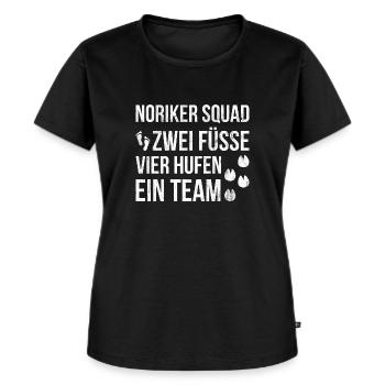 Pferd Noriker Pferde - Frauen Premium Bio T-Shirt - Schwarz - Vorne - Selfina (174cm)