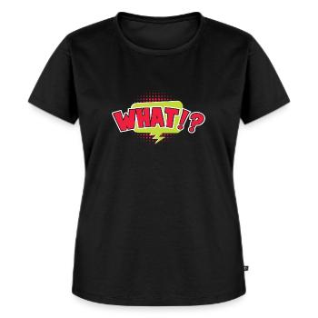 WHAT T-shirt und Hoodie - Frauen Premium Bio T-Shirt - Schwarz - Vorne - Selfina (174cm)