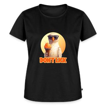 Lustige Möwe mit Eis Don't Lick für einen Möwen - Frauen Premium Bio T-Shirt - Schwarz - Vorne - Selfina (174cm)
