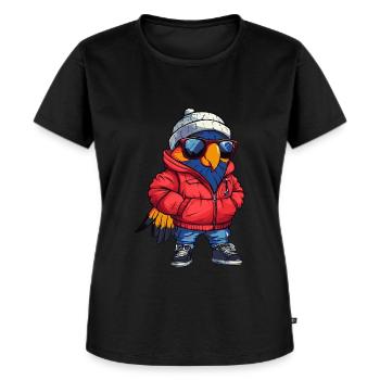 Papagai Cool Comic - Frauen Premium Bio T-Shirt - Schwarz - Vorne - Selfina (174cm)