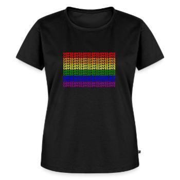 Gay Pride Love Flagge - Frauen Premium Bio T-Shirt - Schwarz - Vorne - Selfina (174cm)
