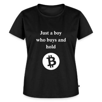lustiger Spruch Bitcoin - Frauen Premium Bio T-Shirt - Schwarz - Vorne - Selfina (174cm)