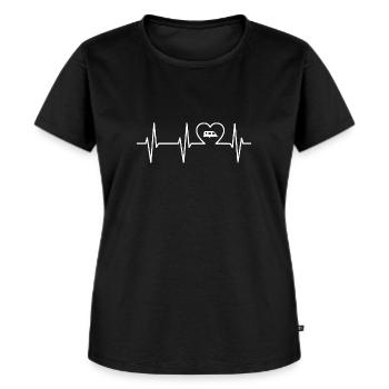 Camping - Frauen Premium Bio T-Shirt - Schwarz - Vorne - Selfina (174cm)