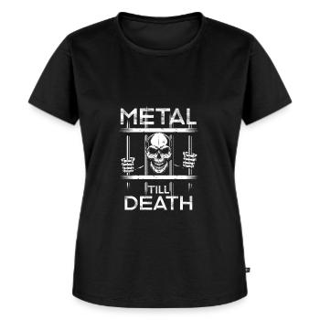 Metal Till Death Heavy Metal Band Death Metal - Frauen Premium Bio T-Shirt - Schwarz - Vorne - Selfina (174cm)