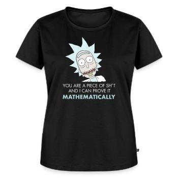Rick Et Morty Mathematically Mathématiques - T-shirt Premium bio Femme - noir - Devant - Selfina (174cm)