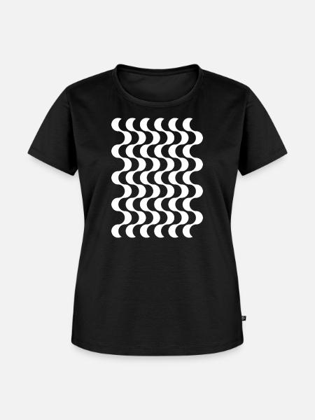 Optische Wellen - Frauen Premium Bio T-Shirt - Schwarz