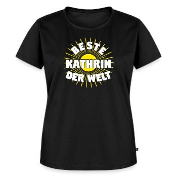 Kathrin - Beste Kathrin der Welt - Frauen Premium Bio T-Shirt - Schwarz - Vorne - Selfina (174cm)