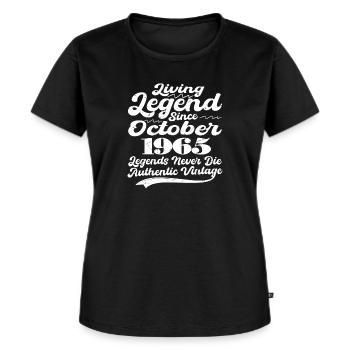 Es war einmal eine Legende. oktober 1965 Geburts - Frauen Premium Bio T-Shirt - Schwarz - Vorne - Selfina (174cm)