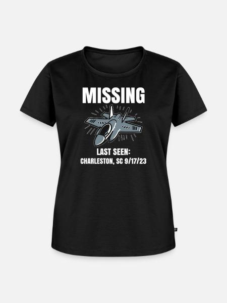 Vermisstes F-35-Kriegsflugzeug - Frauen Premium Bio T-Shirt - Schwarz