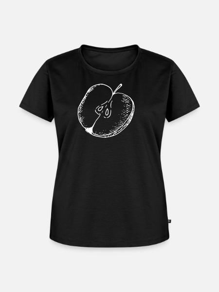 Gezeichneter Apfel - Frauen Premium Bio T-Shirt - Schwarz