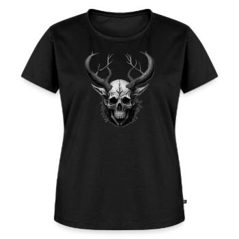 Dead Troll Head - Frauen Premium Bio T-Shirt - Schwarz - Vorne - Selfina (174cm)