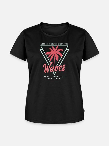 Strandleben - genieße die Wellen - Frauen Premium Bio T-Shirt - Schwarz