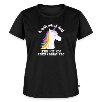 Friseur Geschenk Spiegelverkehrt Haar Farbexperte - Frauen Premium Bio T-Shirt - Schwarz - Vorne - Selfina (174cm)