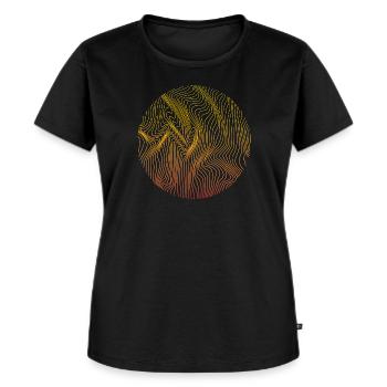 Geometry wave pattern sunrise - Women's Premium Organic T-shirt - black - Front - Selfina (174cm)
