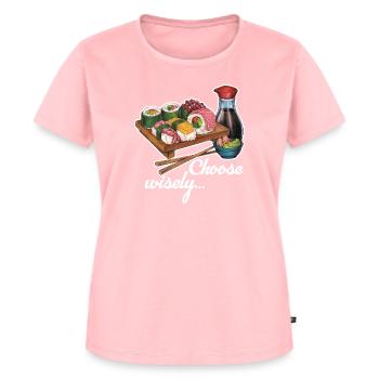 Cooles hangezeichnetes Sushi Geschenk Japan Manga - Frauen Premium Bio T-Shirt - Rosa - Vorne - AI Model Female 172 dark (172cm)