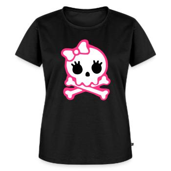 skull - Frauen Premium Bio T-Shirt - Schwarz - Vorne - Selfina (174cm)