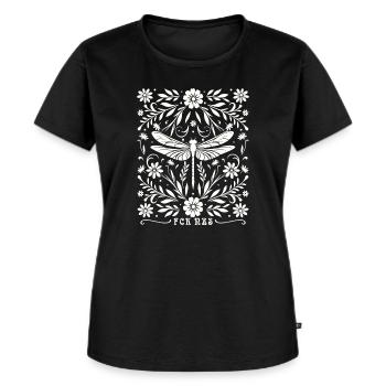 Subtiles Antifaschistisches FCK NZS Frauen - Frauen Premium Bio T-Shirt - Schwarz - Vorne - Selfina (174cm)