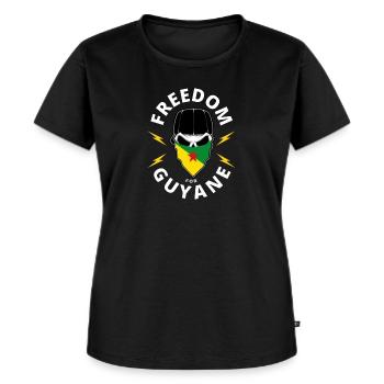 Freiheit für Guyana - Frauen Premium Bio T-Shirt - Schwarz - Vorne - Selfina (174cm)
