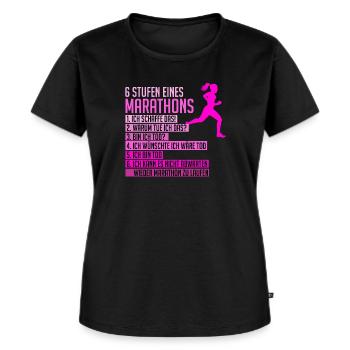 Lustiger Marathon Spruch Läuferin Frauen Geschenk - Frauen Premium Bio T-Shirt - Schwarz - Vorne - Selfina (174cm)