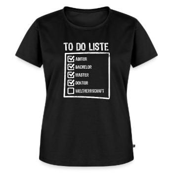 Doktorabschluss Doktorarbeit PHD Doktor - Frauen Premium Bio T-Shirt - Schwarz - Vorne - Selfina (174cm)