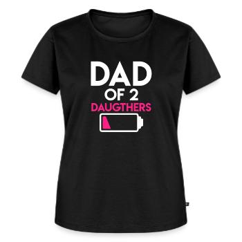 Vater 2 Töchter Papa 2 Kinder - Frauen Premium Bio T-Shirt - Schwarz - Vorne - Selfina (174cm)