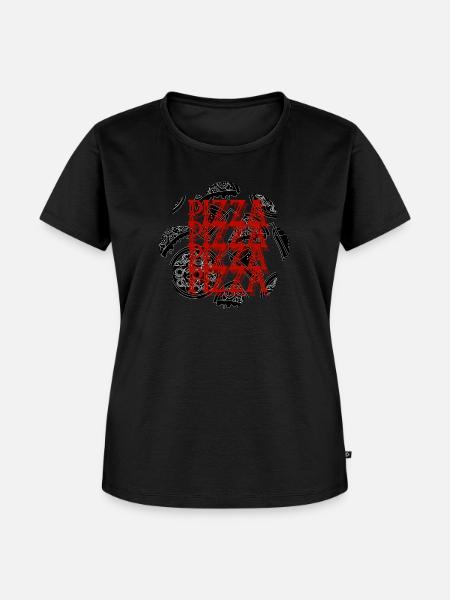 PIZZA - Frauen Premium Bio T-Shirt - Schwarz