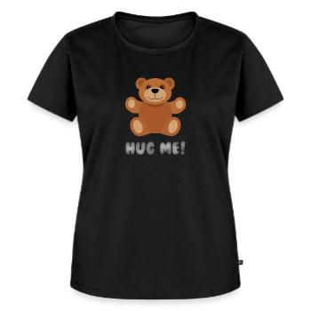 Embrassez-moi Ours - T-shirt Premium bio Femme - noir - Devant - Selfina (174cm)