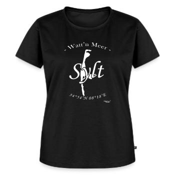 Sylt - Watt n Meer - Frauen Premium Bio T-Shirt - Schwarz - Vorne - Selfina (174cm)