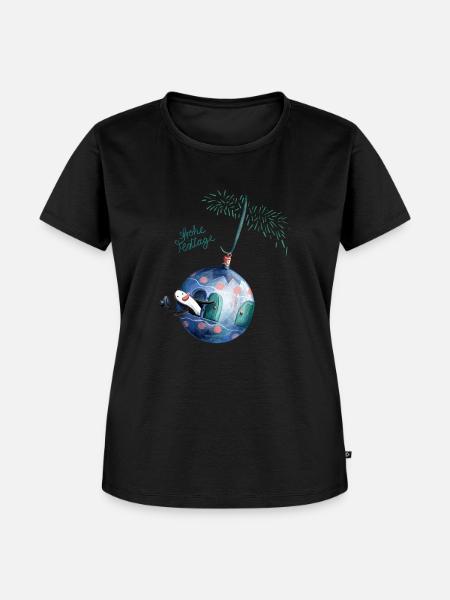 x-mas Kugel Weihnachtskugel Pinguin - Frauen Premium Bio T-Shirt - Schwarz