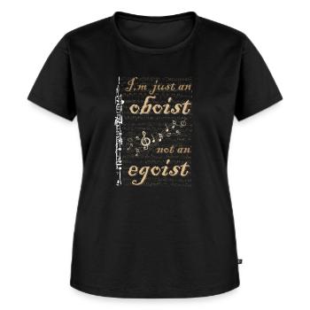 Je ne suis qu’un hautboïste, pas un égoïste - Joueur de hautbois - T-shirt Premium bio Femme - noir - Devant - Selfina (174cm)