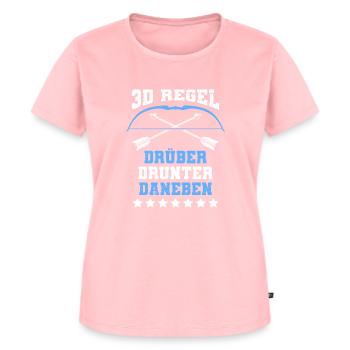 3D Regel Drüber Drunter Daneben Bogenschütze - Frauen Premium Bio T-Shirt - Rosa - Vorne - AI Model Female 172 dark (172cm)