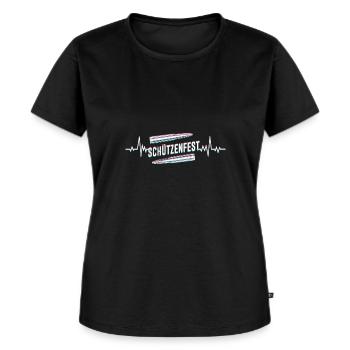 Schützenfest Herzschlag Schützenverein - Frauen Premium Bio T-Shirt - Schwarz - Vorne - Selfina (174cm)