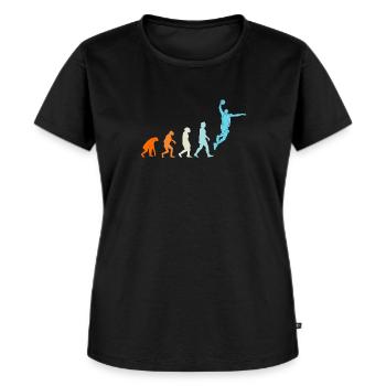 Basketball Evolution Basketballer - Frauen Premium Bio T-Shirt - Schwarz - Vorne - Selfina (174cm)