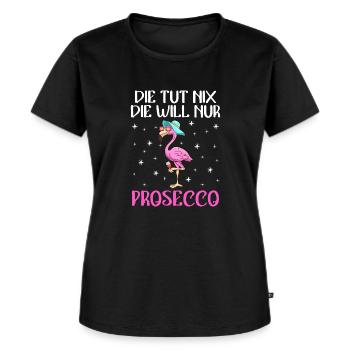 Damen Feiern Party Die will nur Prosecco - Frauen Premium Bio T-Shirt - Schwarz - Vorne - Selfina (174cm)