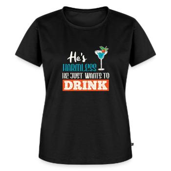 Die tut nix die will nur Saufen Party Damen - Frauen Premium Bio T-Shirt - Schwarz - Vorne - Selfina (174cm)