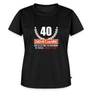40 Dienstjahre Firmenjubiläum 40 Jahre - Frauen Premium Bio T-Shirt - Schwarz - Vorne - Selfina (174cm)