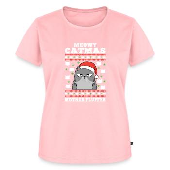 Meowy Christmas Mother Fluffer Katzenbesitzer - Frauen Premium Bio T-Shirt - Rosa - Vorne - AI Model Female 172 dark (172cm)