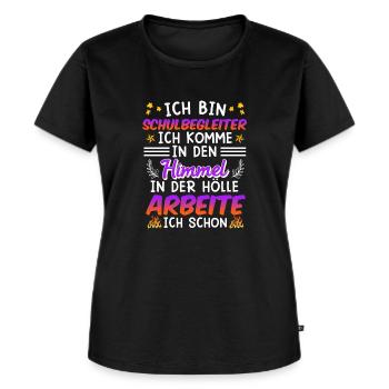 Ich arbeite schon in der Hölle Schulbegleiter - Frauen Premium Bio T-Shirt - Schwarz - Vorne - Selfina (174cm)