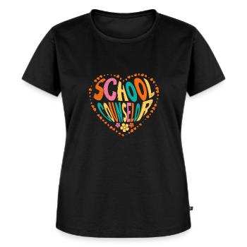 Schulbegleitung mit Herz Schulbegleiter - Frauen Premium Bio T-Shirt - Schwarz - Vorne - Selfina (174cm)