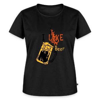 Ich mag Bier 5 - Frauen Premium Bio T-Shirt - Schwarz - Vorne - Selfina (174cm)