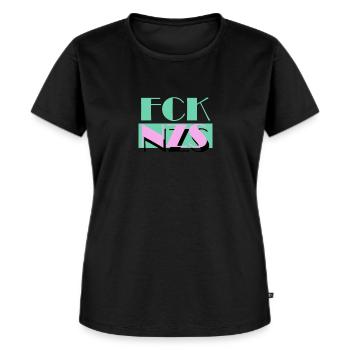 FCK NZS AFD Gegen Rassismus - Frauen Premium Bio T-Shirt - Schwarz - Vorne - Selfina (174cm)