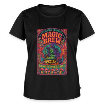 Psychedelisches Hexengebräu - Frauen Premium Bio T-Shirt - Schwarz - Vorne - Selfina (174cm)