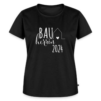 Bauherrin 2024 Hausbau Häuslebauer Geschenk - Frauen Premium Bio T-Shirt - Schwarz - Vorne - Selfina (174cm)